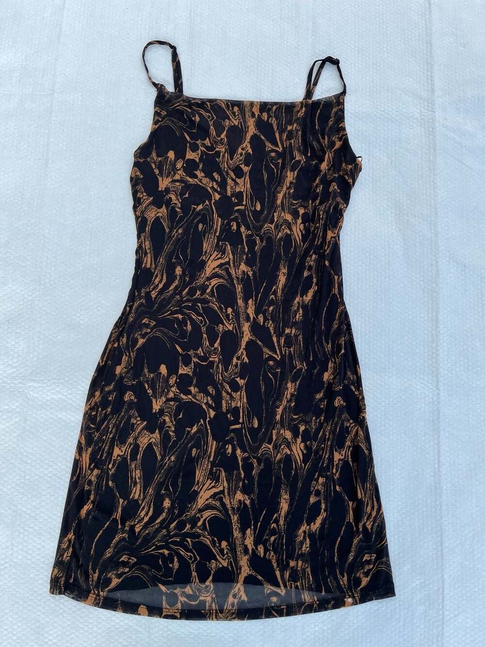 Urban Outfitters Mallory Marble Cowl Neck Slip Mini Dress